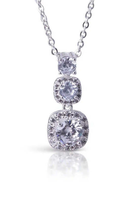 Diamond necklace on a white background