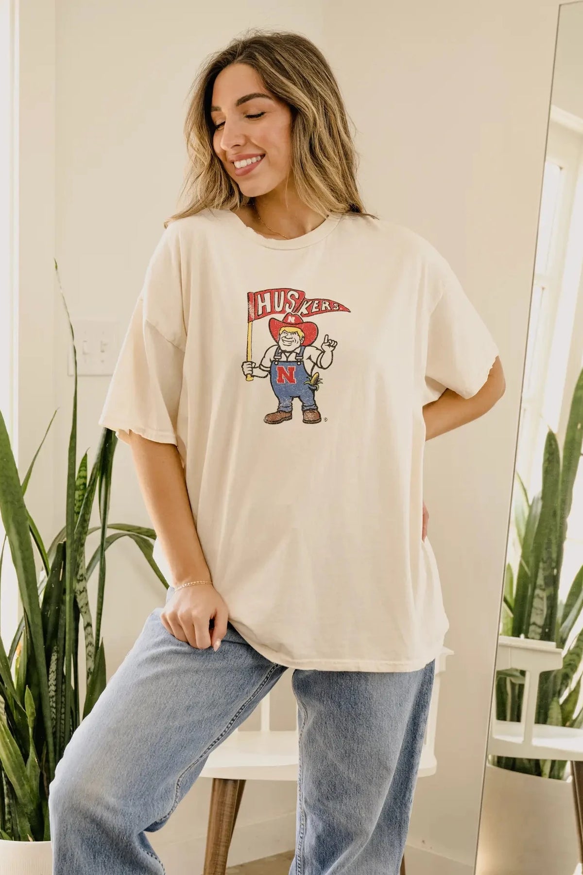 Nebraska Husker Flag & Mascot Tee