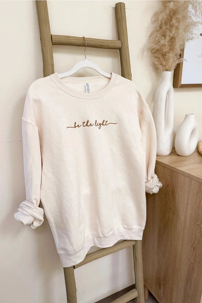 Embroidered Be The Light Crewneck