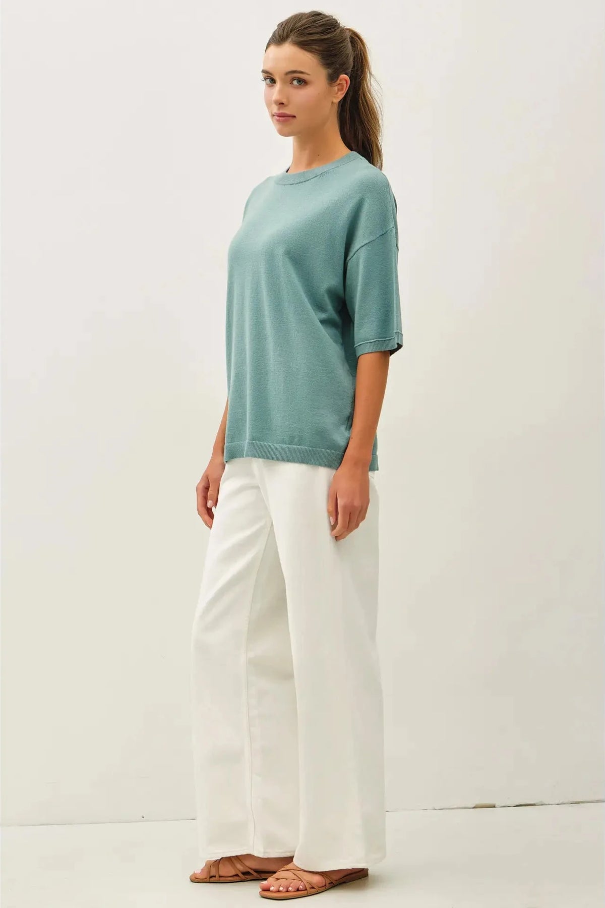 Seafoam Short Sleeve Sweater