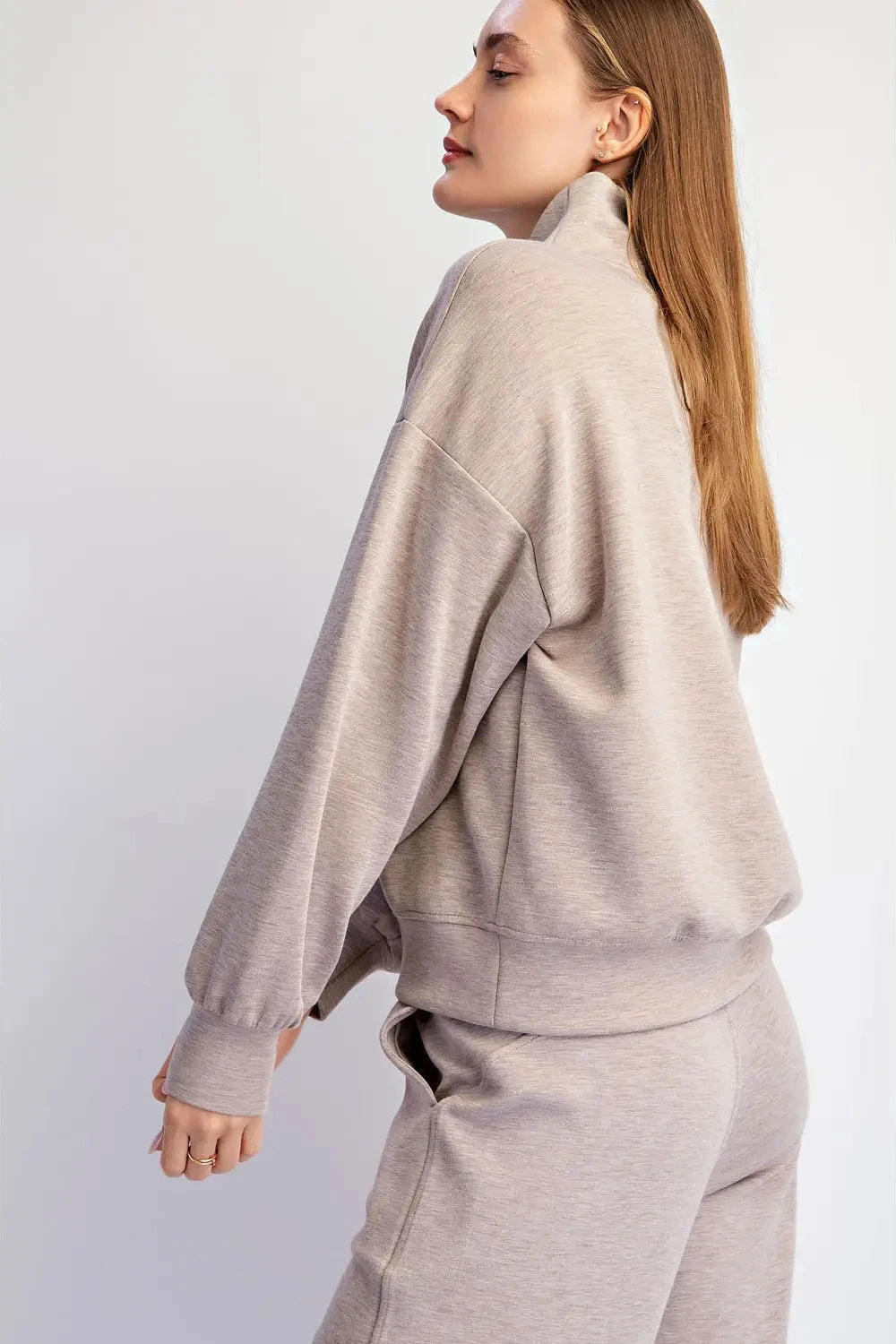 Scuba Luxe Half Zip Jacket - Taupe