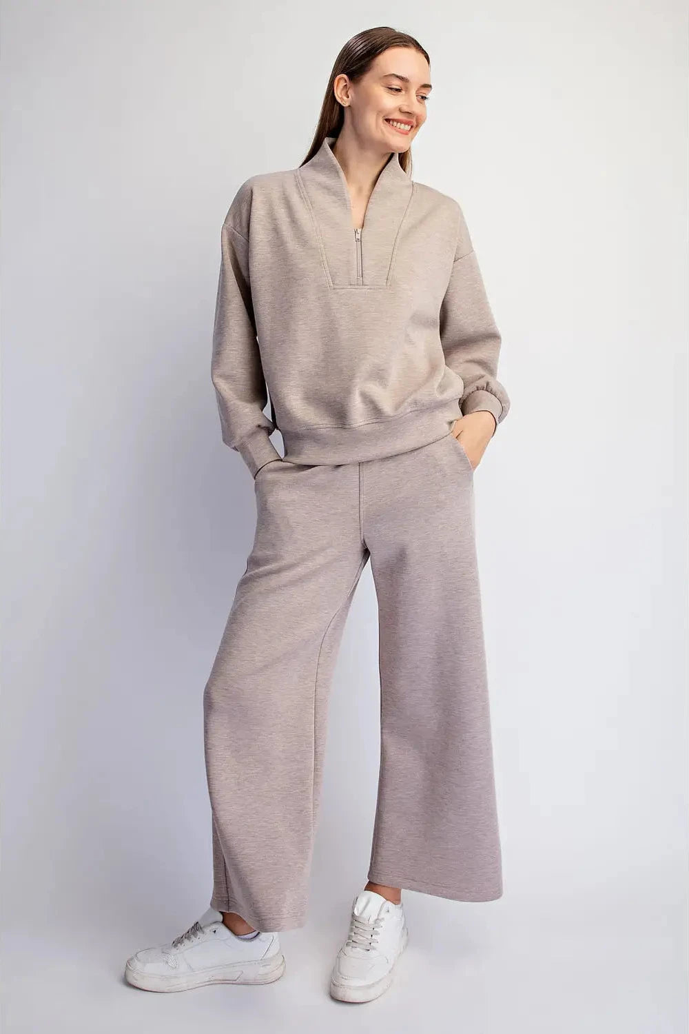 Scuba Luxe Half Zip Jacket - Taupe