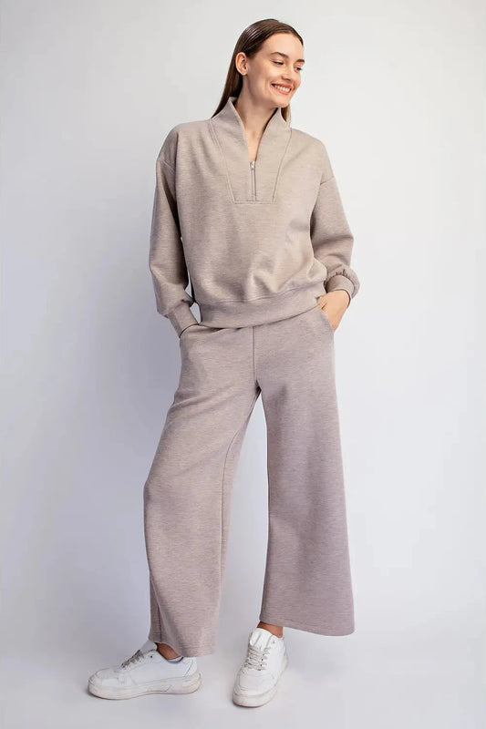 Scuba Luxe Half Zip Jacket - Taupe