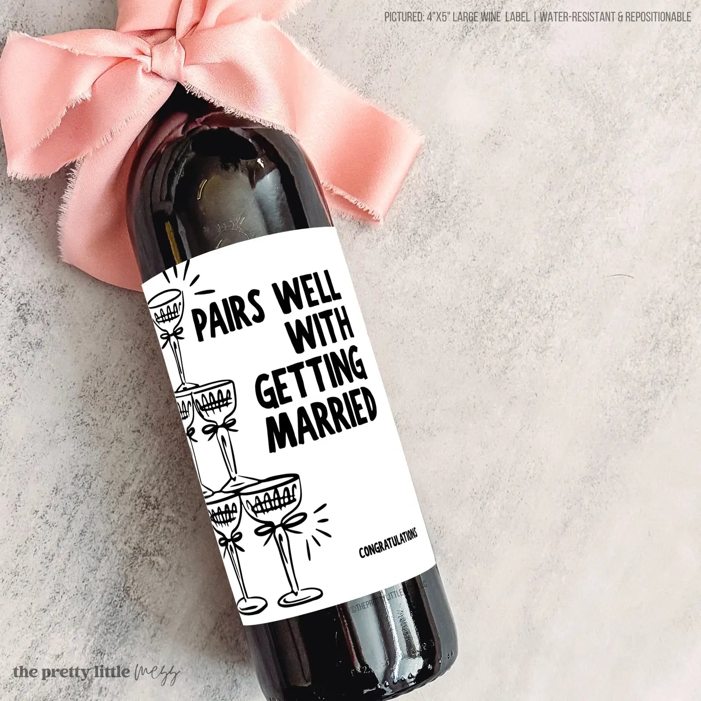 Wine Bottle Labels 4"x4"