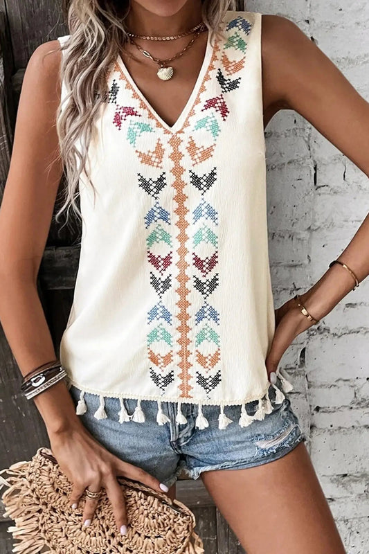 Tassel Trim Tank Top