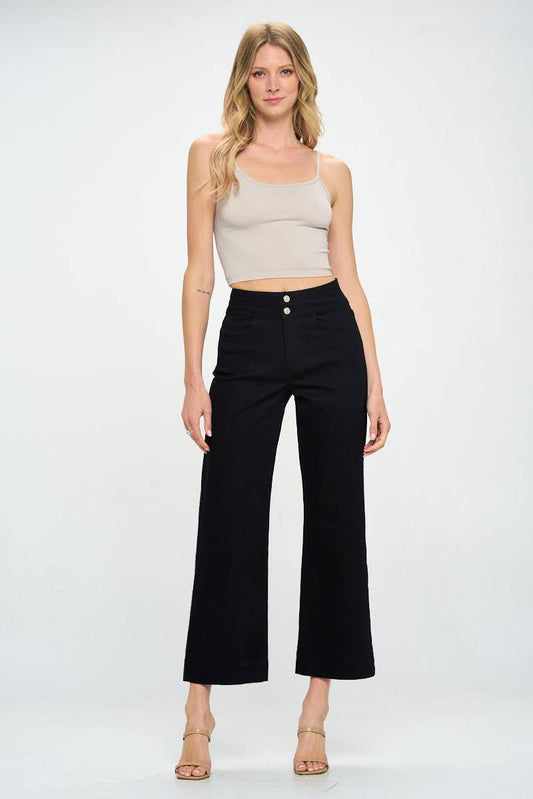 High Rise Crop Wide Leg Jean