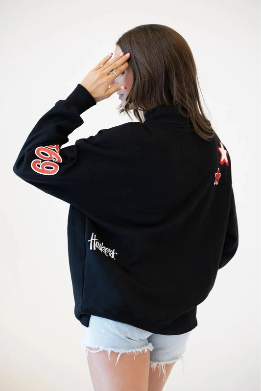 Nebraska All Over Oversized Funnel Neck