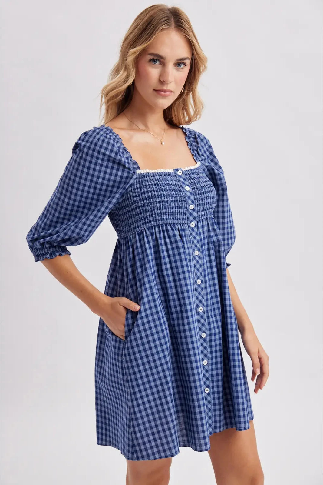 Gingham Babydoll Dress
