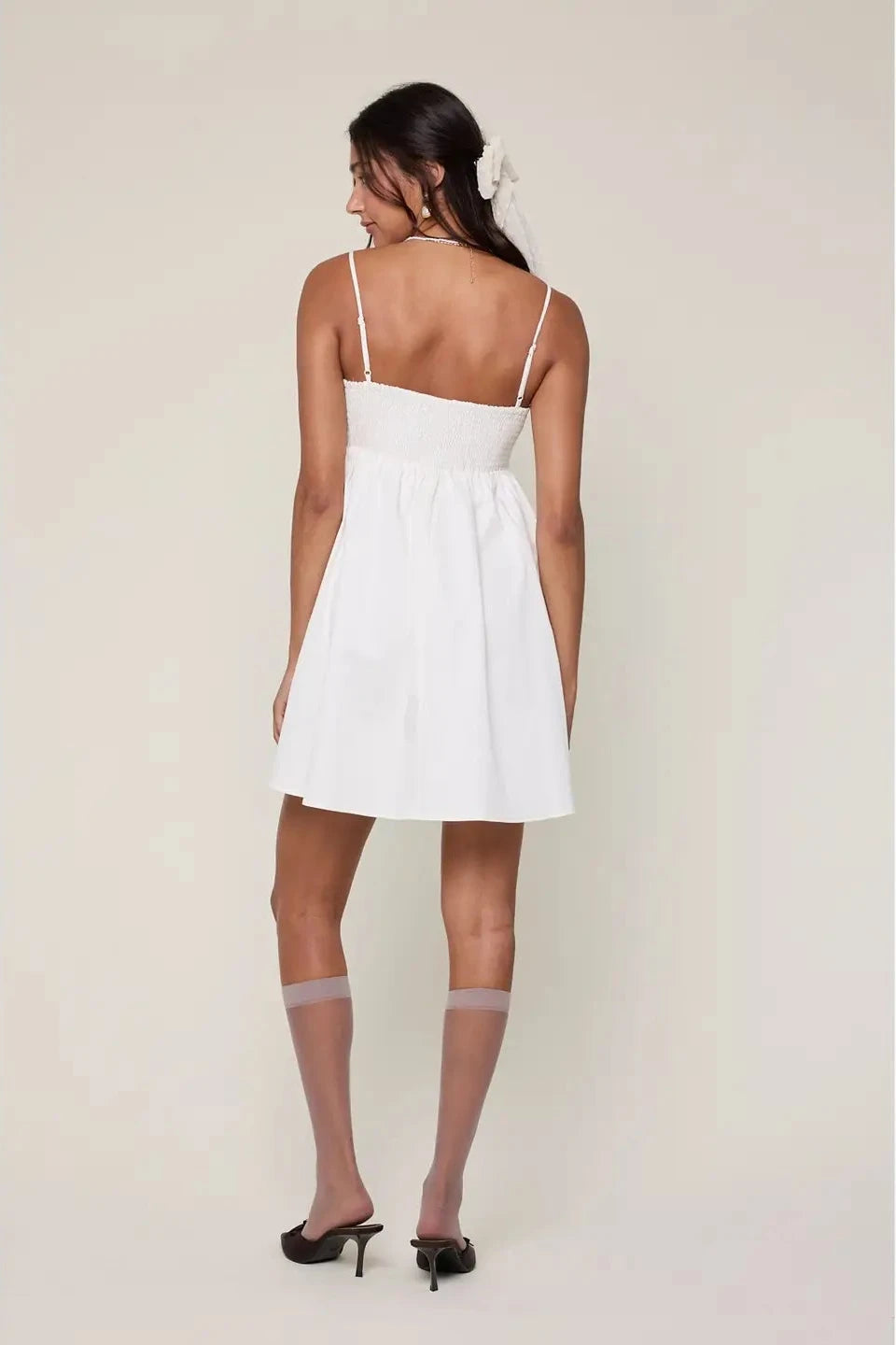 White Petal Mini Dress
