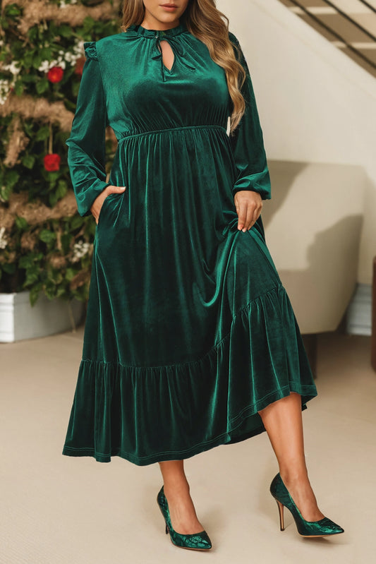 Plus Size Velvet Maxi Dress