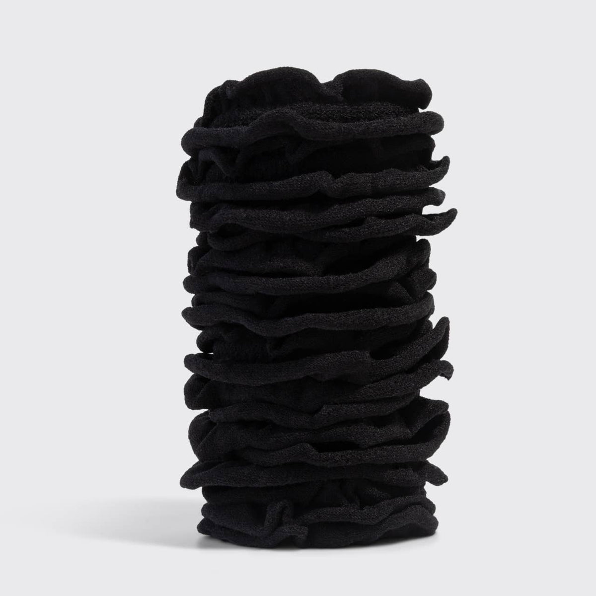 Recycled Fabric Petal Hair Elastics 10pc Set - Black