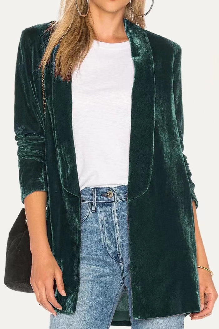 Jolly Velvet Blazer - Evergreen