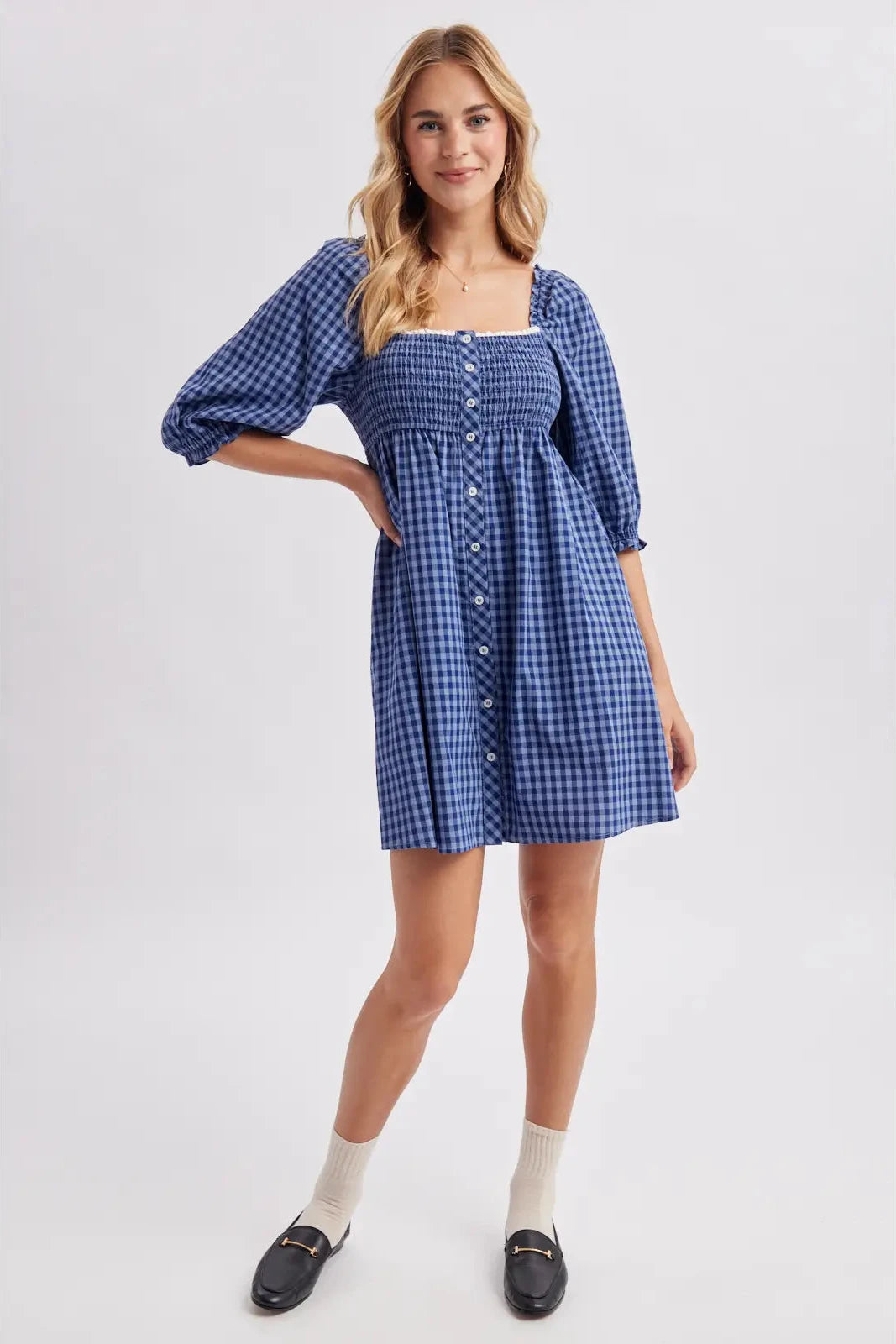 Gingham Babydoll Dress