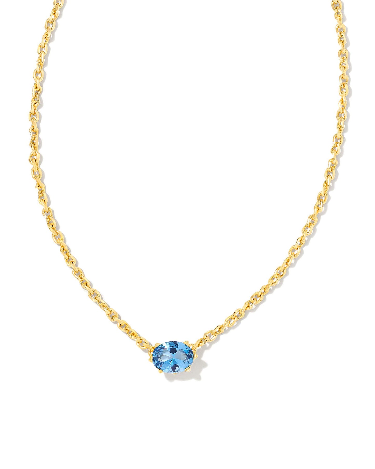 Kendra Scott Cailin Crystal Pendant Necklace - Gold Blue Violet Crystal