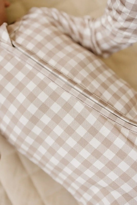 Bamboo Beige Gingham Onesie