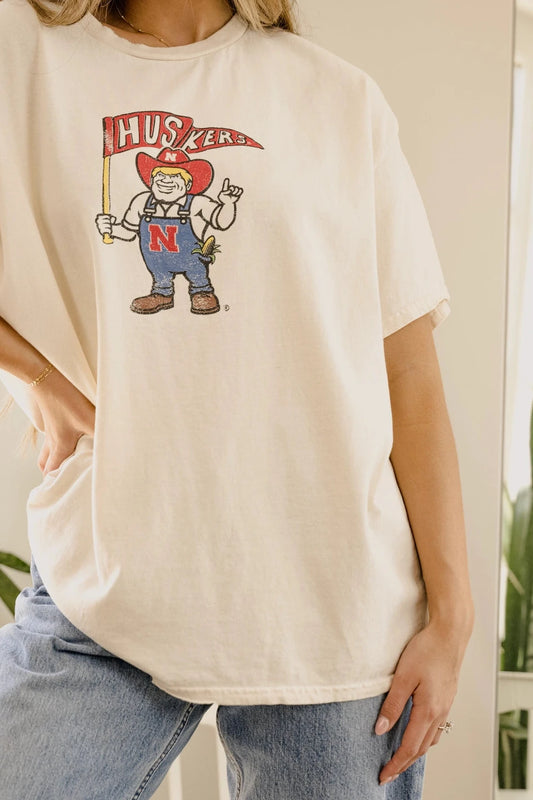 Nebraska Husker Flag & Mascot Tee