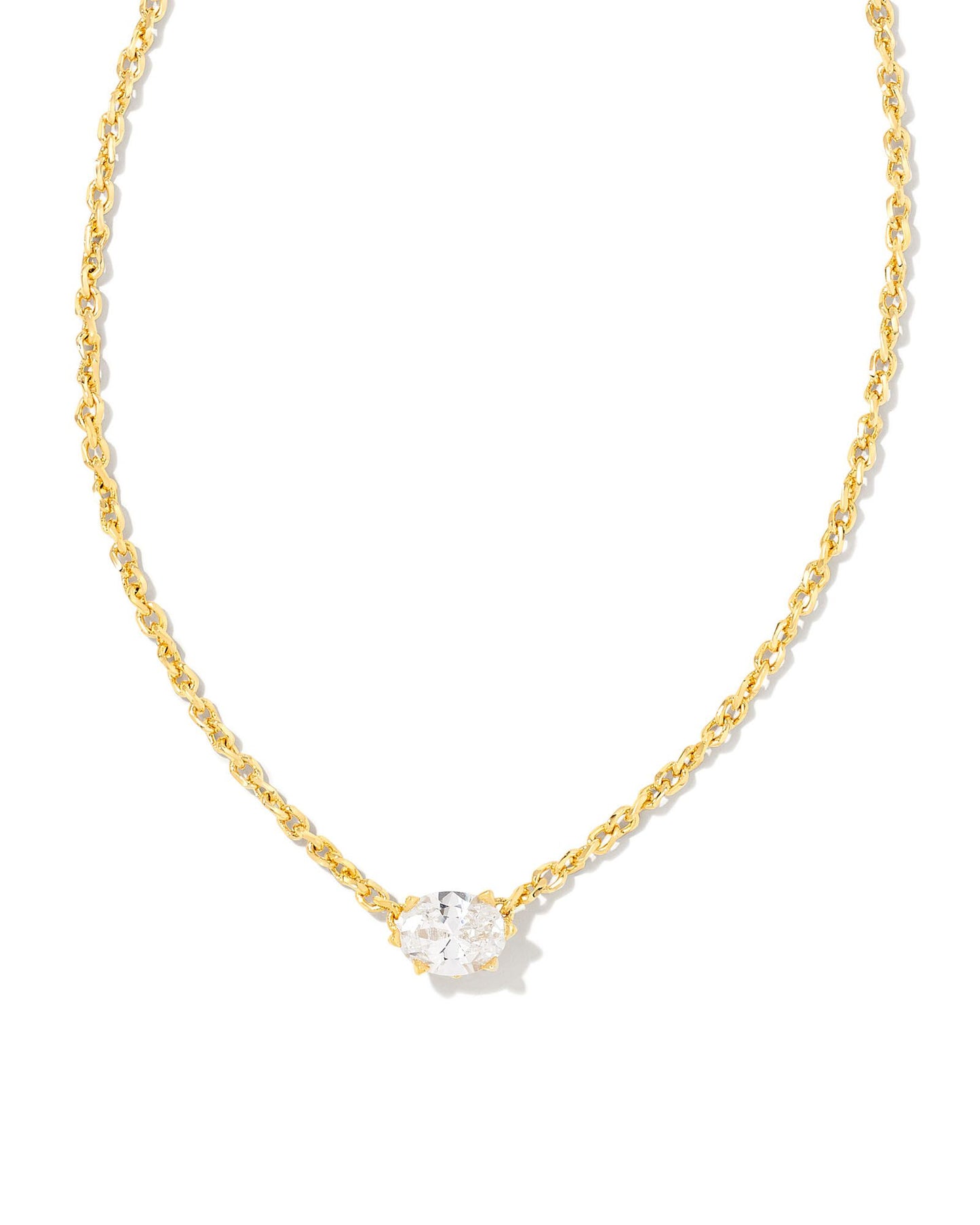 Kendra Scott Cailin Crystal Pendant Necklace - Gold White CZ