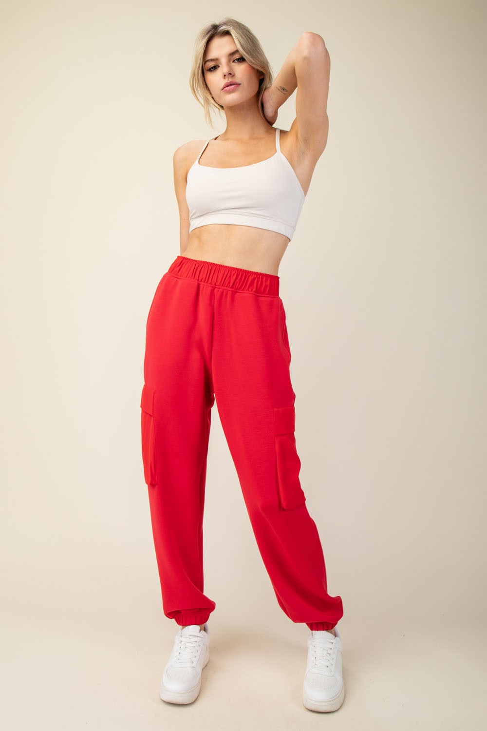 Red Scuba Cargo Sweatpants