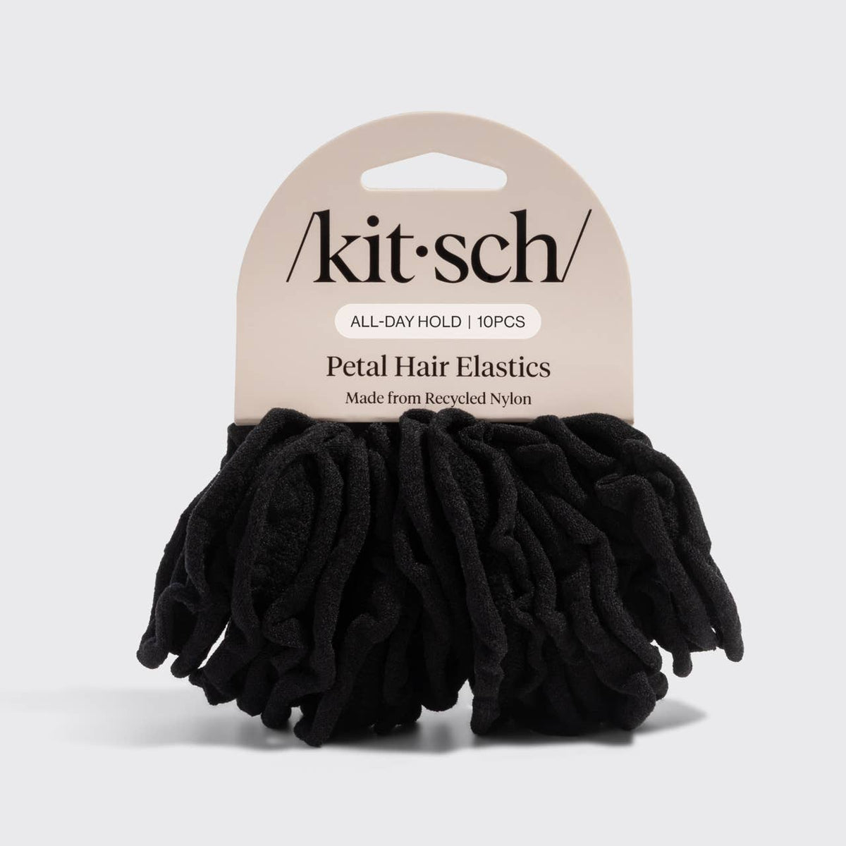 Recycled Fabric Petal Hair Elastics 10pc Set - Black