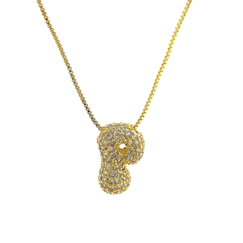 Initial Cz Bubble Necklace