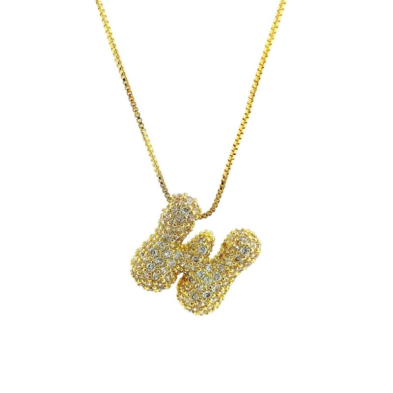 Initial Cz Bubble Necklace