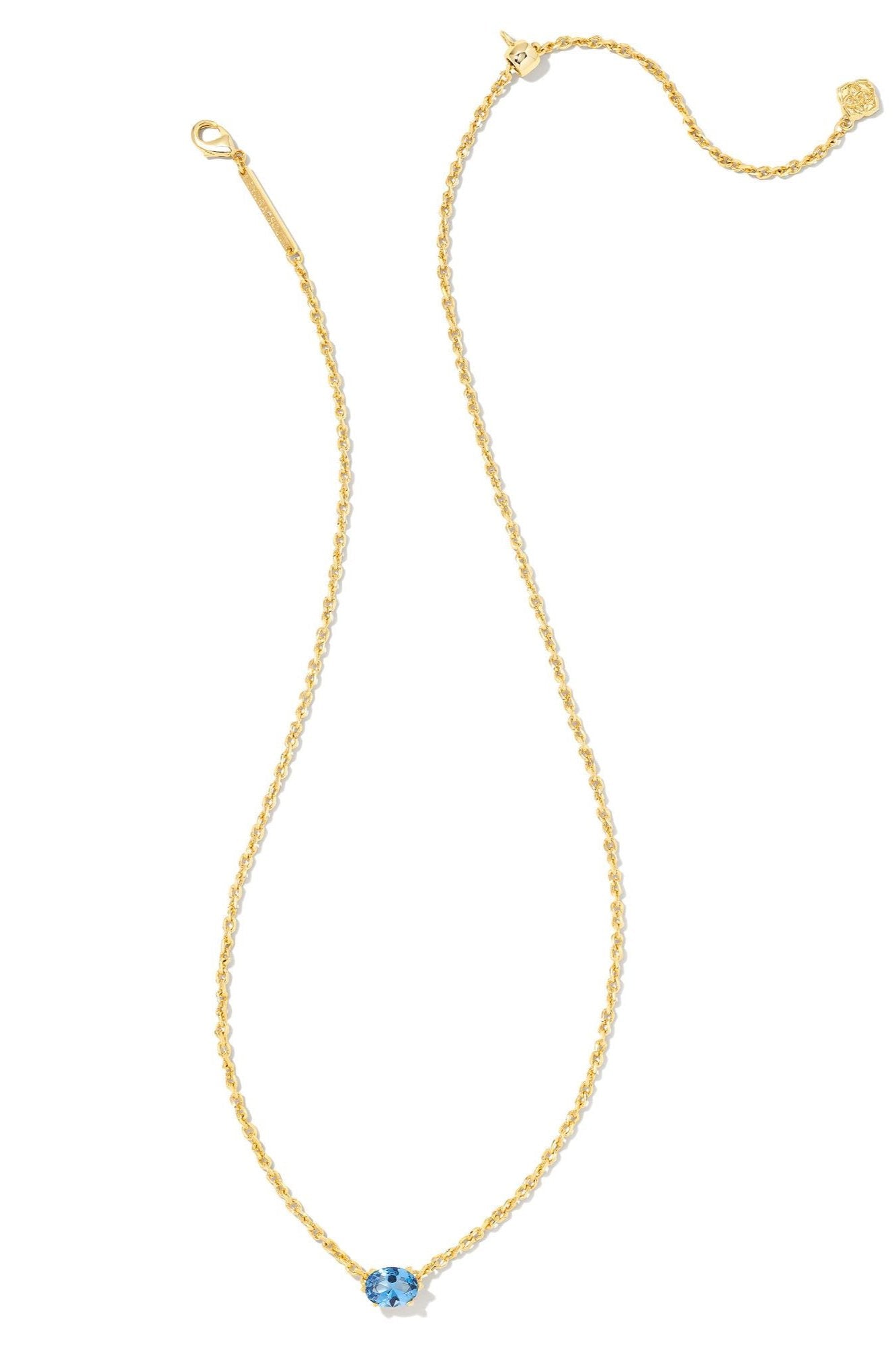 Kendra Scott Cailin Crystal Pendant Necklace - Gold Blue Violet Crystal