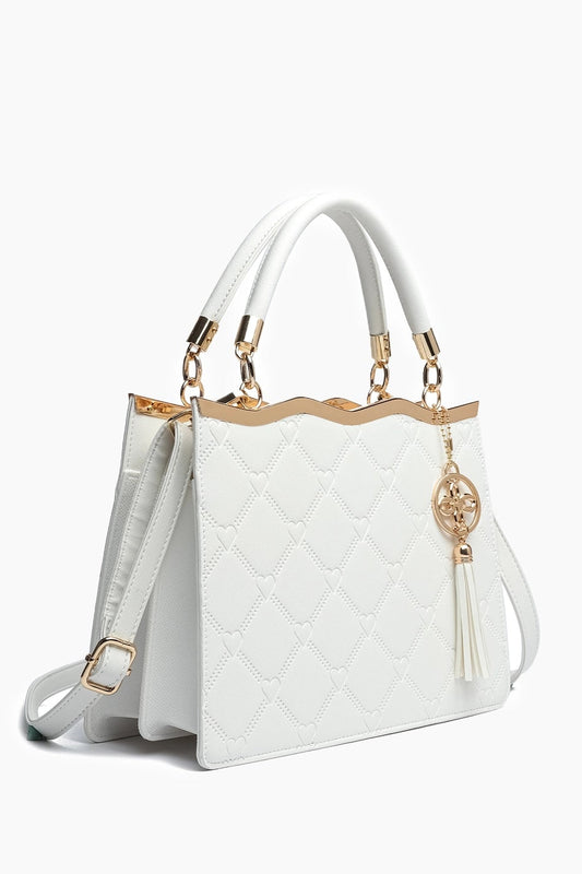 Sweetheart Mini Tote Bag - White