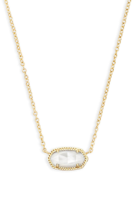 Kendra Scott Elisa Short Pendant Necklace - Gold Ivory Mother of Pearl