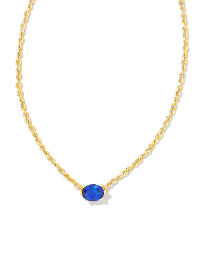 Kendra Scott Cailin Crystal Pendant Necklace - Gold Blue Crystal