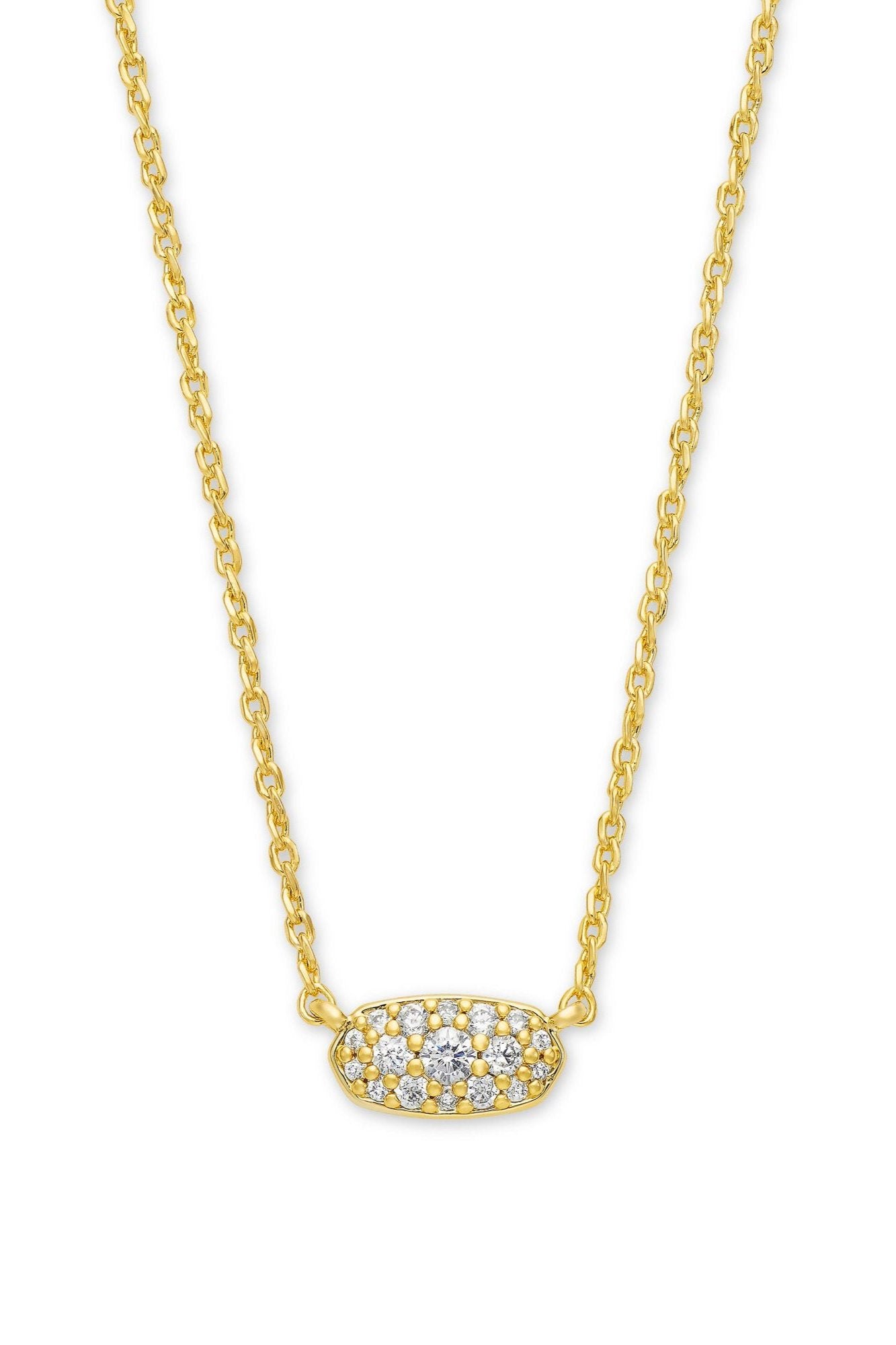 Kendra Scott Grayson Gold Pendant Necklace - White Crystal