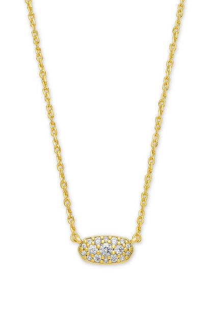 Kendra Scott Grayson Gold Pendant Necklace - White Crystal