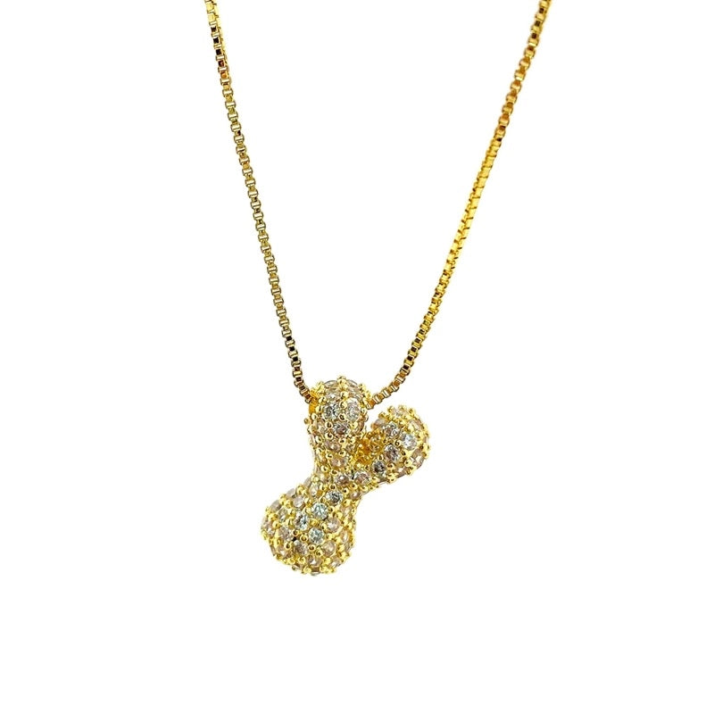 Initial Cz Bubble Necklace