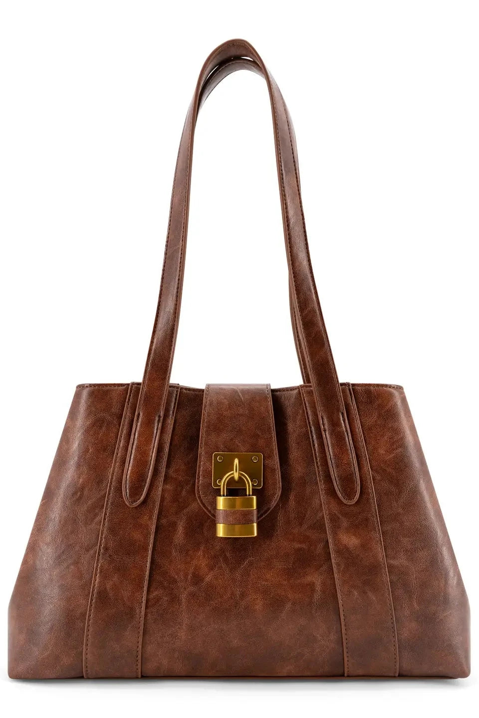 Fiora Lock Top Handle Satchel Handbag