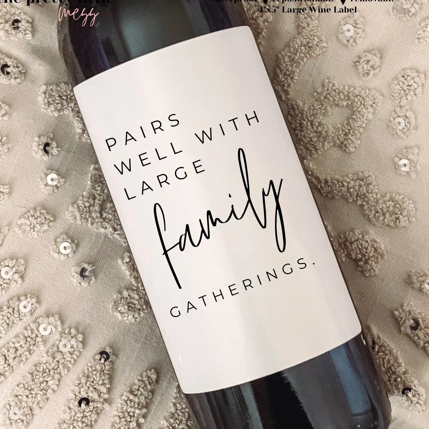 Wine Bottle Labels 4"x4"