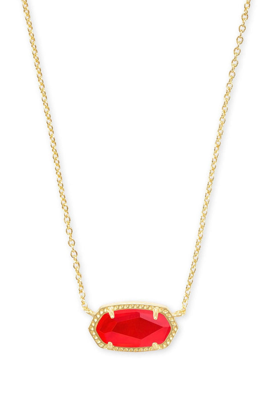 Kendra Scott Elisa Short Pendant Necklace - Gold Red Illusion