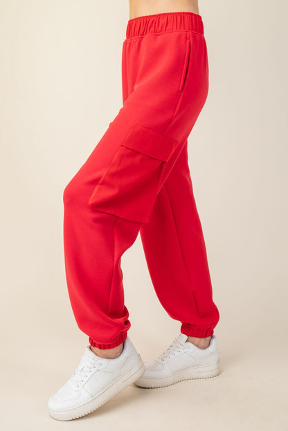 Red Scuba Cargo Sweatpants