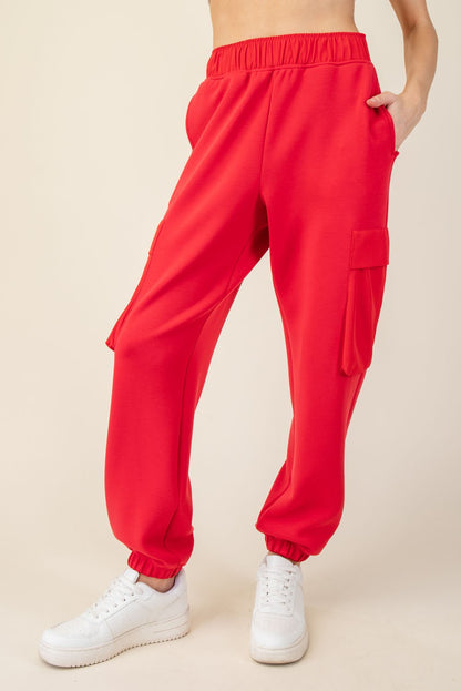 Red Scuba Cargo Sweatpants