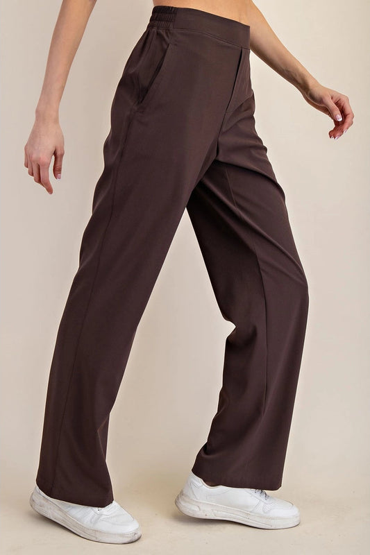 Crinkle Woven Straight Trouser