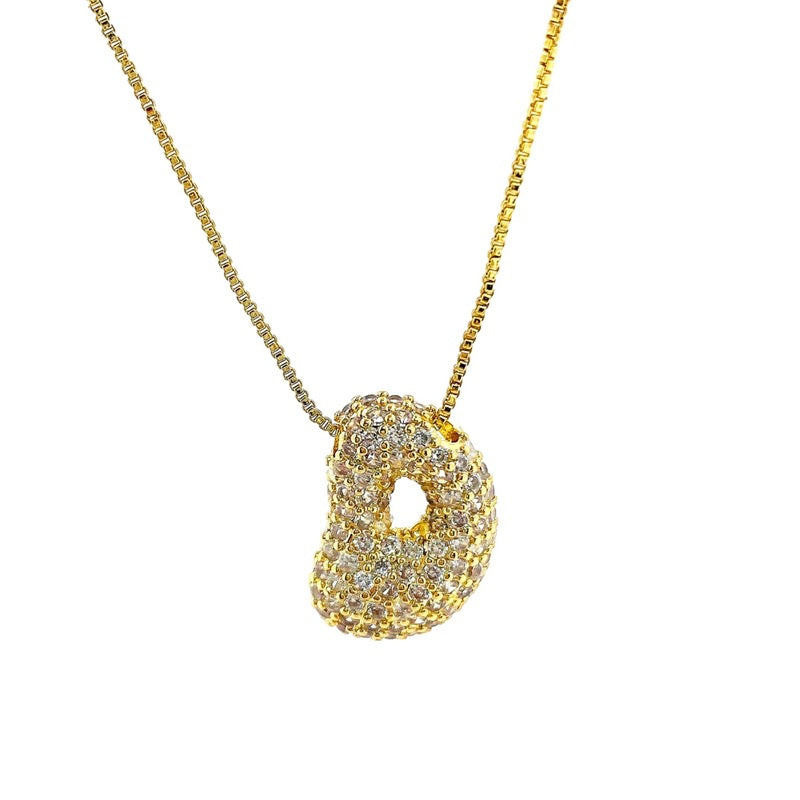 Initial Cz Bubble Necklace