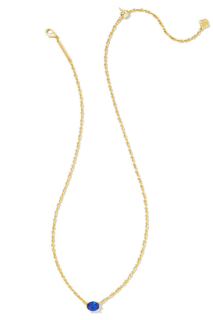 Kendra Scott Cailin Crystal Pendant Necklace - Gold Blue Crystal