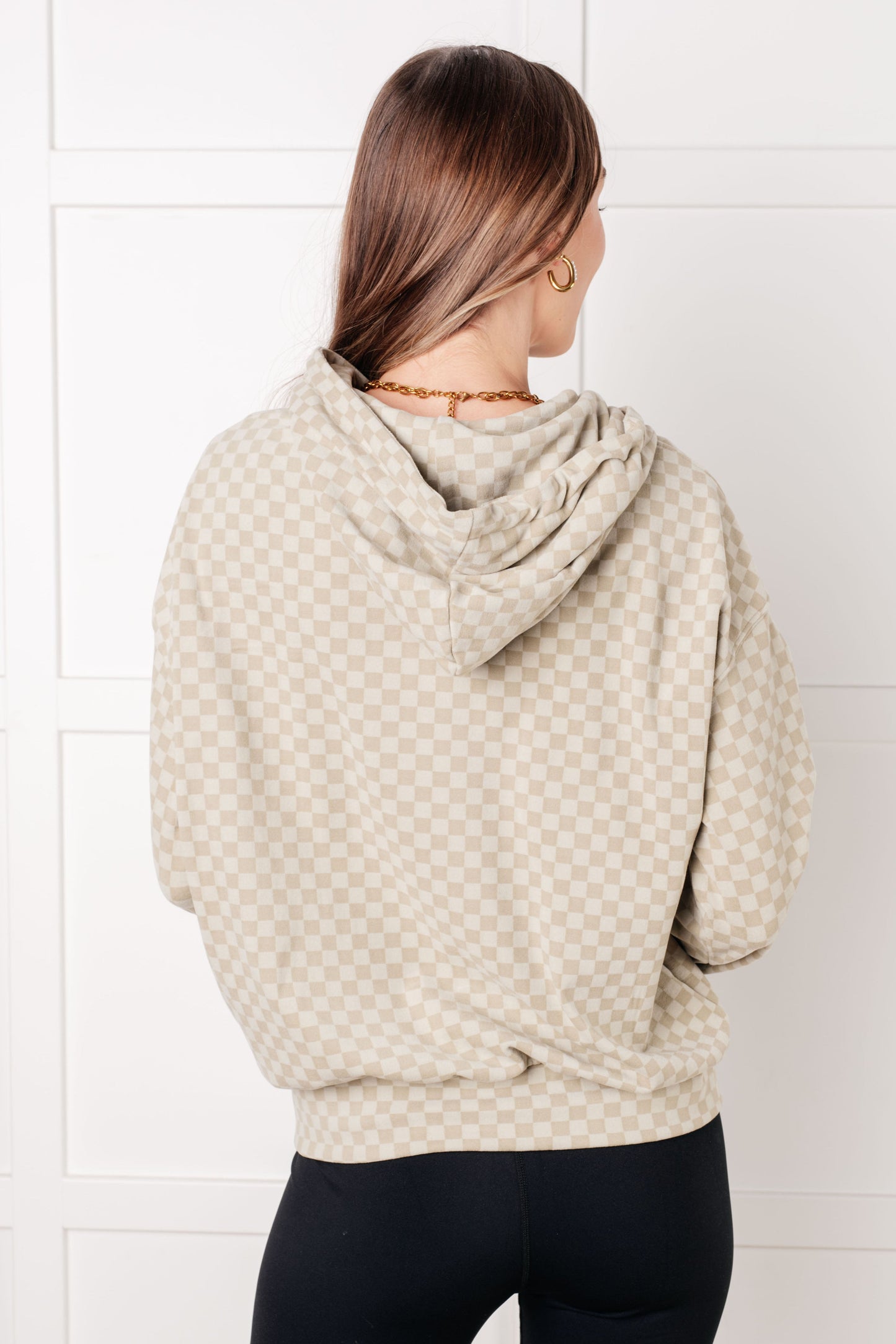 Ask Me Out Checkered Hoodie in Sage (Online Exclusive)