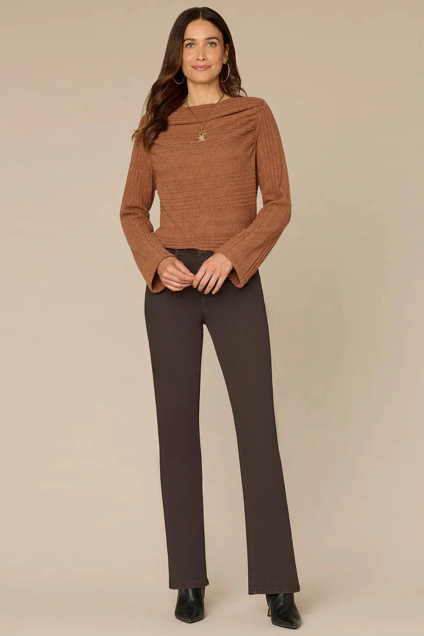 Elegant Drape Knit Top - Copper