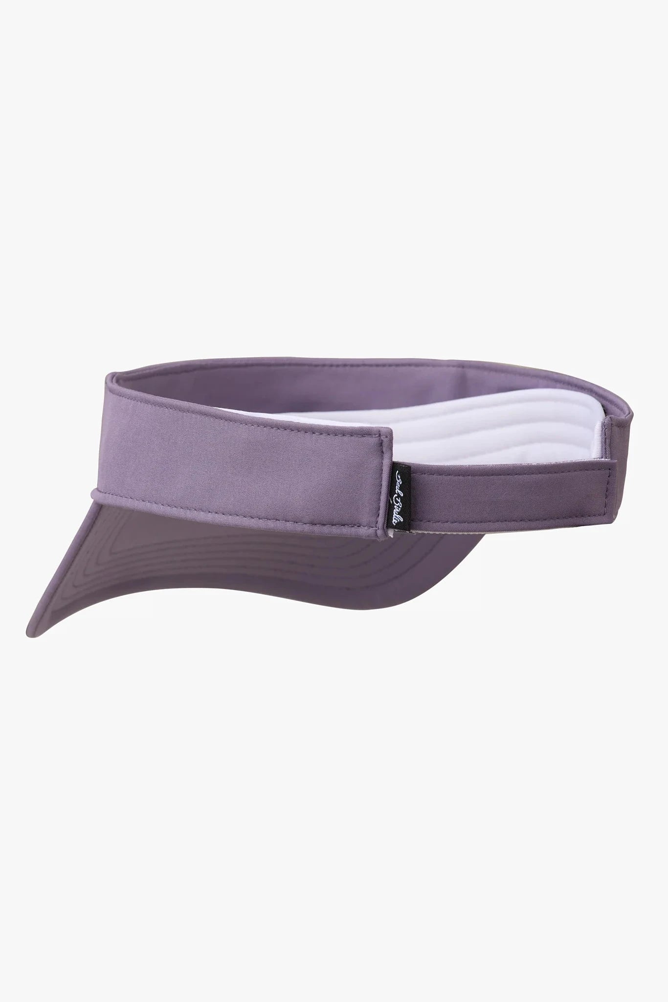 Purple visor with a white interior on a white background