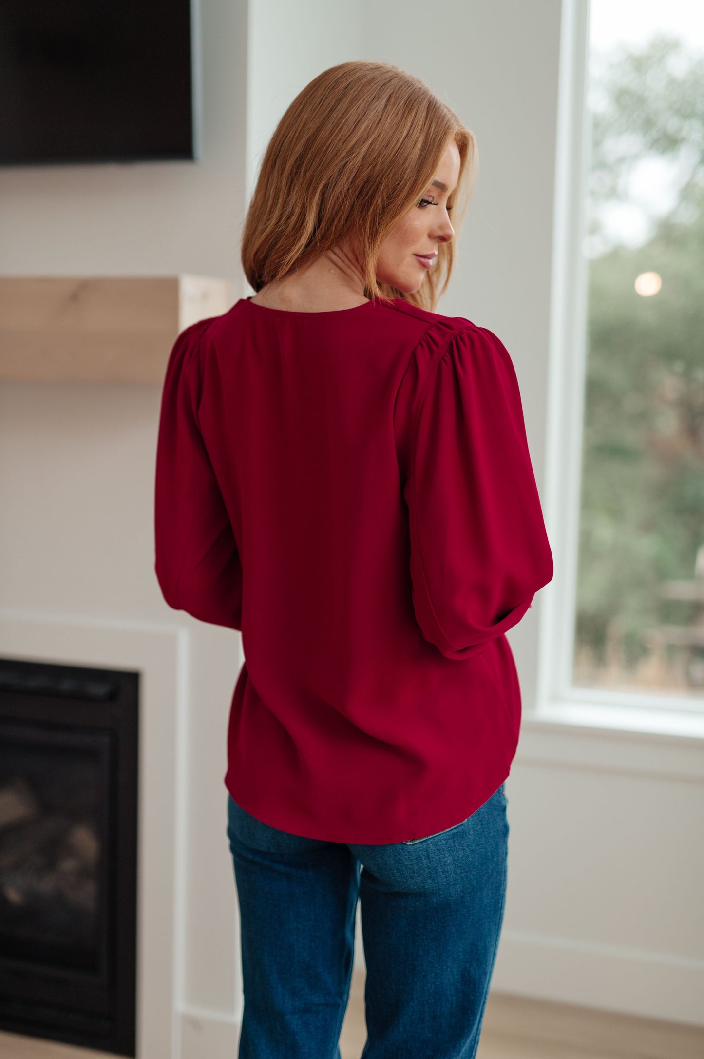 Back in Business V-Neck Blouse (Online Exclusive)