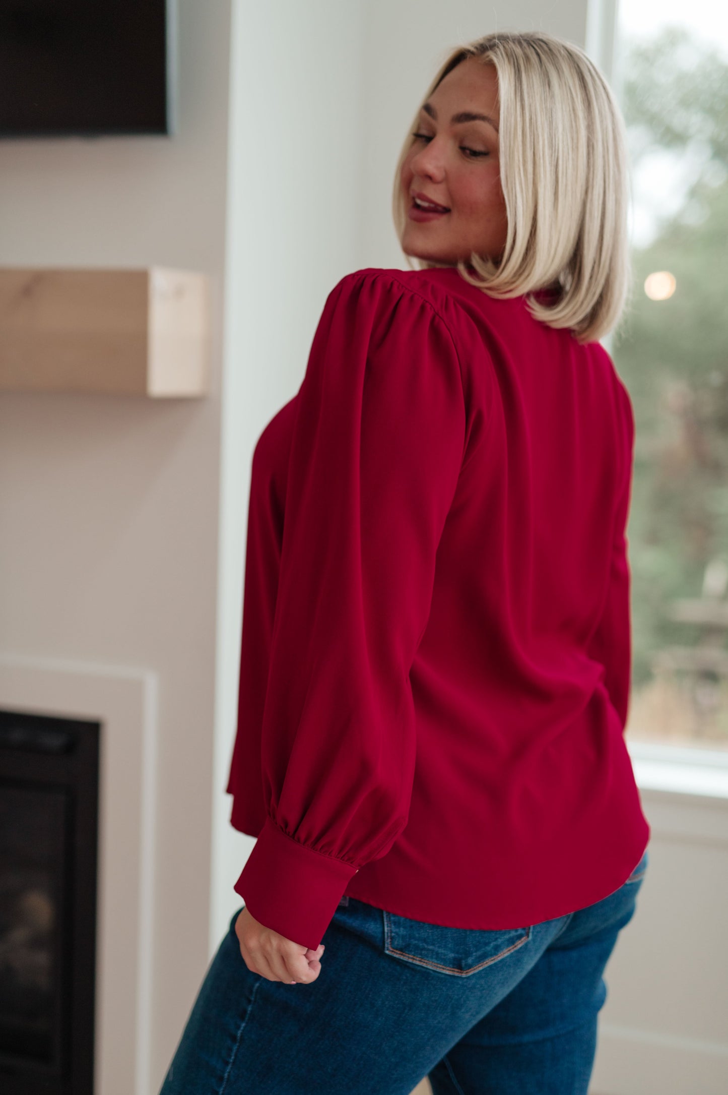 Back in Business V-Neck Blouse (Online Exclusive)