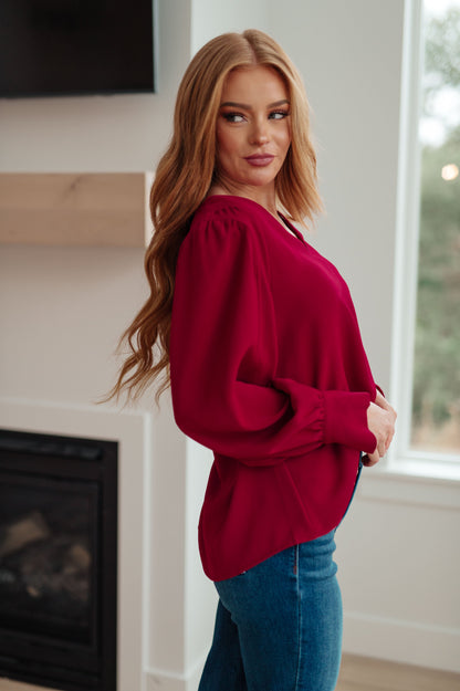 Back in Business V-Neck Blouse (Online Exclusive)