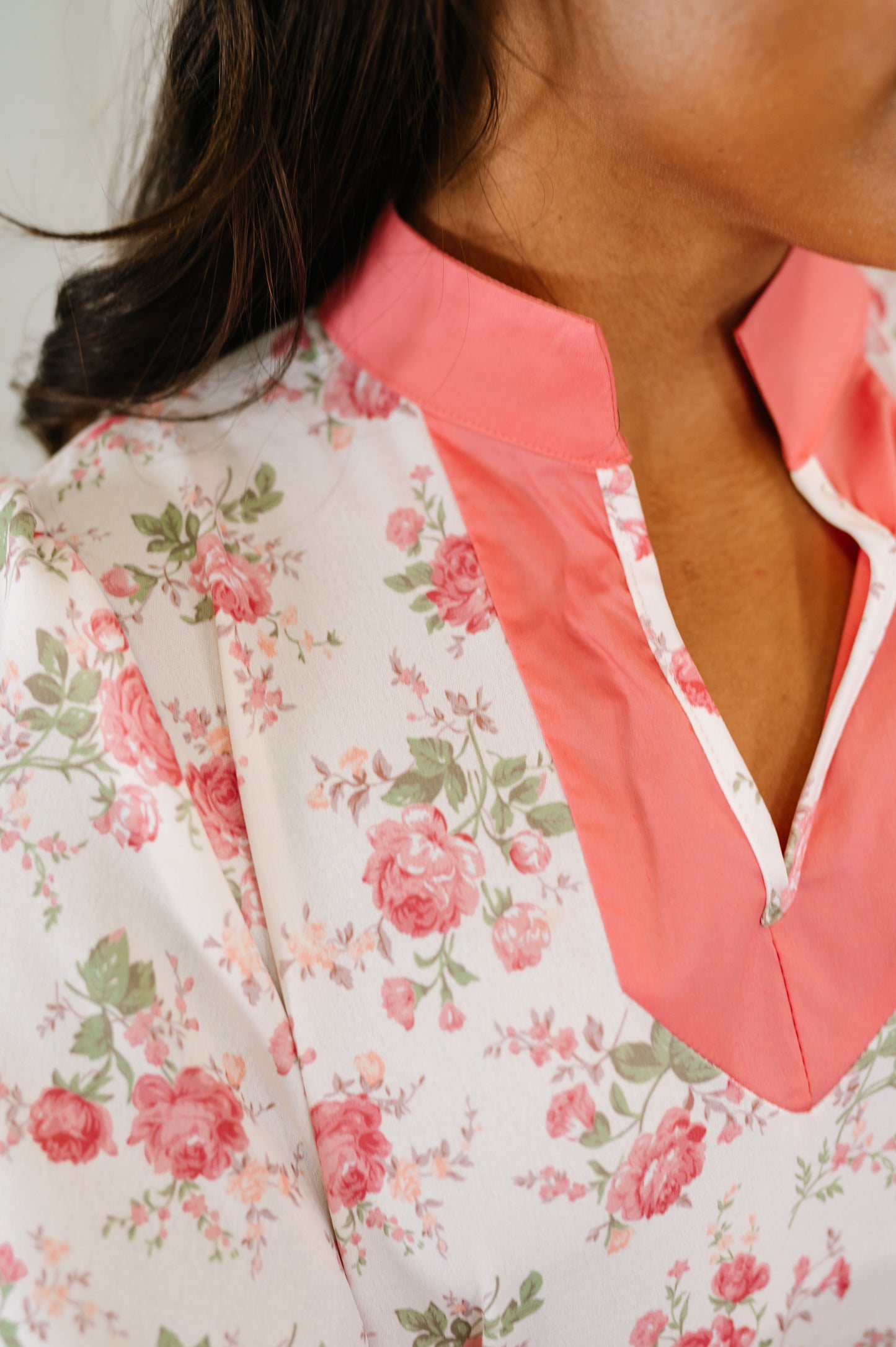 Blooming Season Split Neck Floral Blouse (Online Exclusive)
