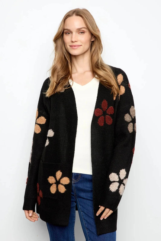 Charlie B Floral Bouclé Cardigan