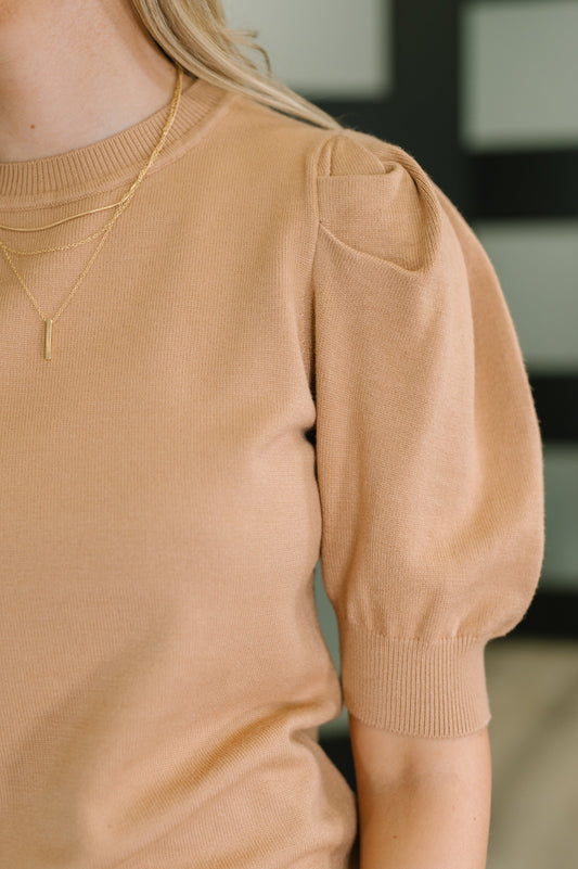 Casually Classy Puff Sleeve Blouse in Brush (Online Exclusive)