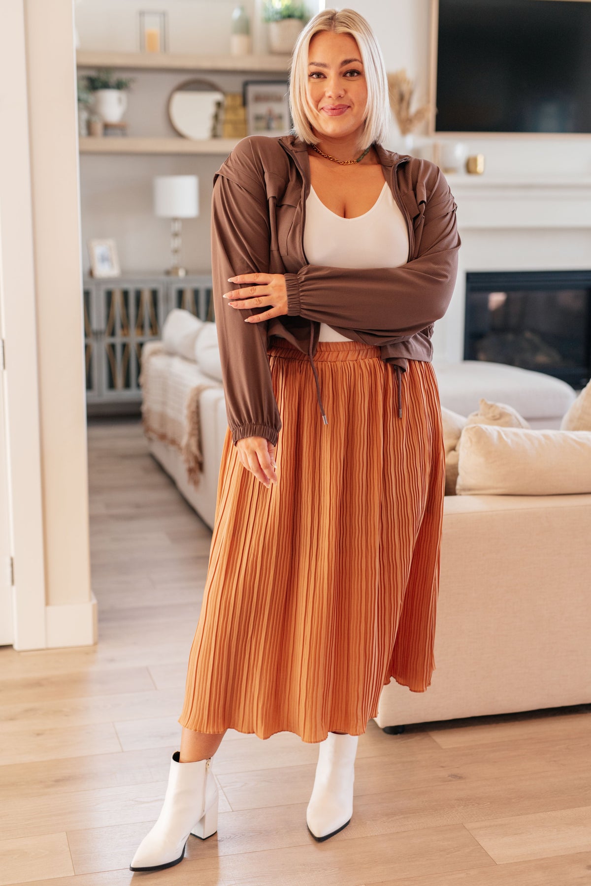 She's Got Game Cropped Jacket in Brown (Online Exclusive)